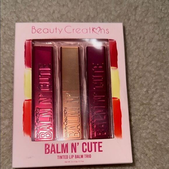 Beauty Creations Pink and Gold balm n cute tinted lip balm trio Set NIP - Picture 5 of 10
